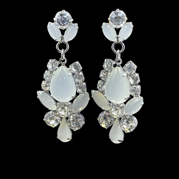Premier Designs Crystal Drop Earrings Coquette Bridal Soft Girl Statement Glam - Picture 4 of 7